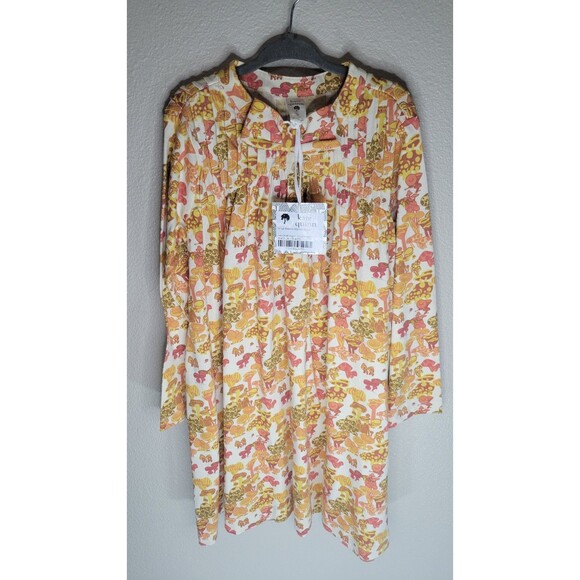 Kate Quinn 7Y Neutral Multi Mushroom Long Sleeve Library Dress NWT Organic Cotto - Picture 1 of 6